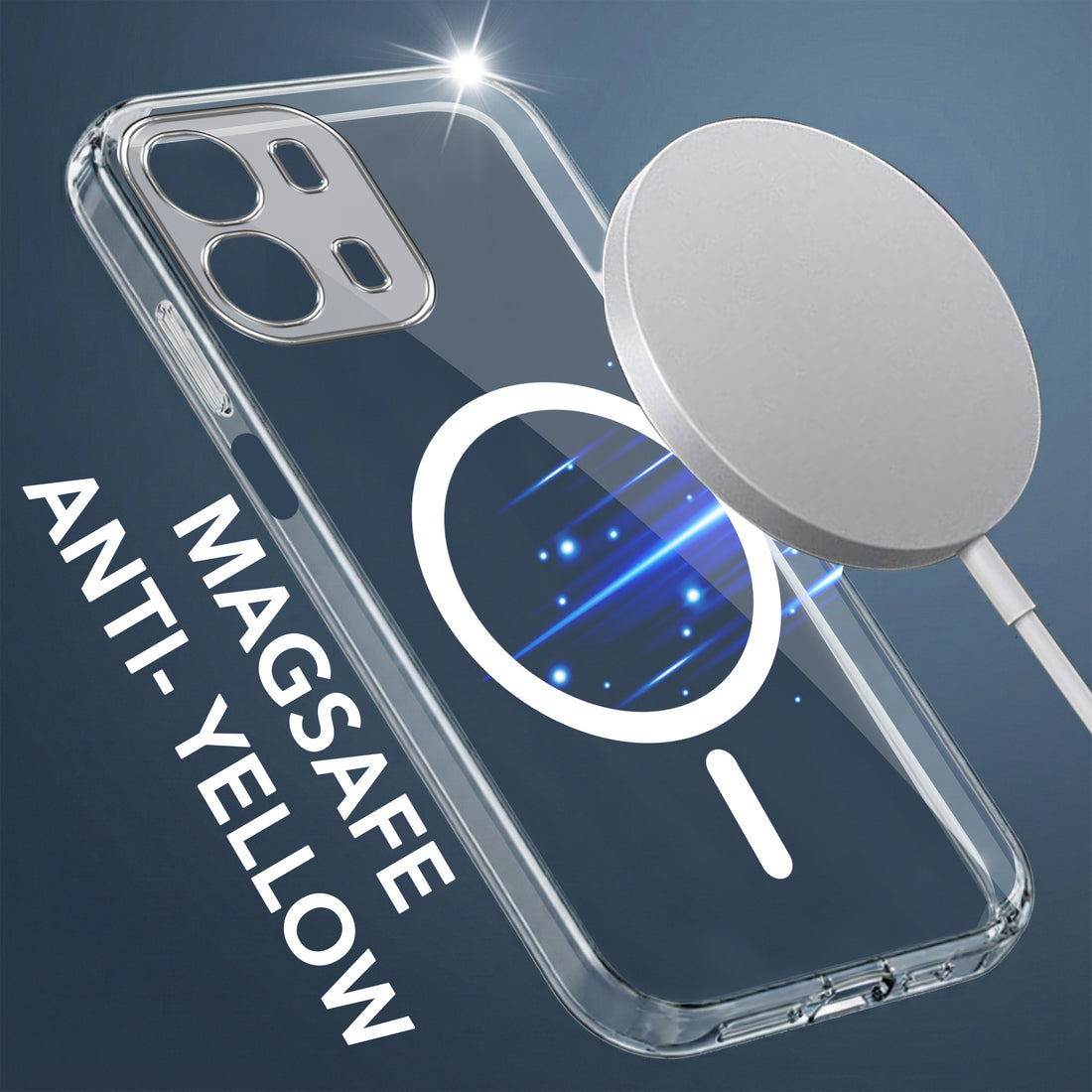 For Oppo A6 Pro Back Cover Case Lifetime Anti-Yellow MagSafe Compatible Clear (Sleek Hard Crystal | Shockproof and Camera Protection)