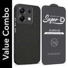 For Poco X6 5G Combo with Back Cover and 9H Tempered Glass (Liquid Silicone | Camera Protection | Oleophobic Coating Screen Glass)