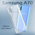 For Samsung Galaxy A70 | A70s Back Cover Case Lifetime Anti-Yellow Clear (Sleek Hard Crystal | Shockproof and Camera Protection)