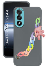 For Oneplus Nord 5 Back Cover Case ( Wrist Hanging Chain | Teddy Bracelet Charms | Dual Color Matte Finish | Full Camera ProteProfessional)