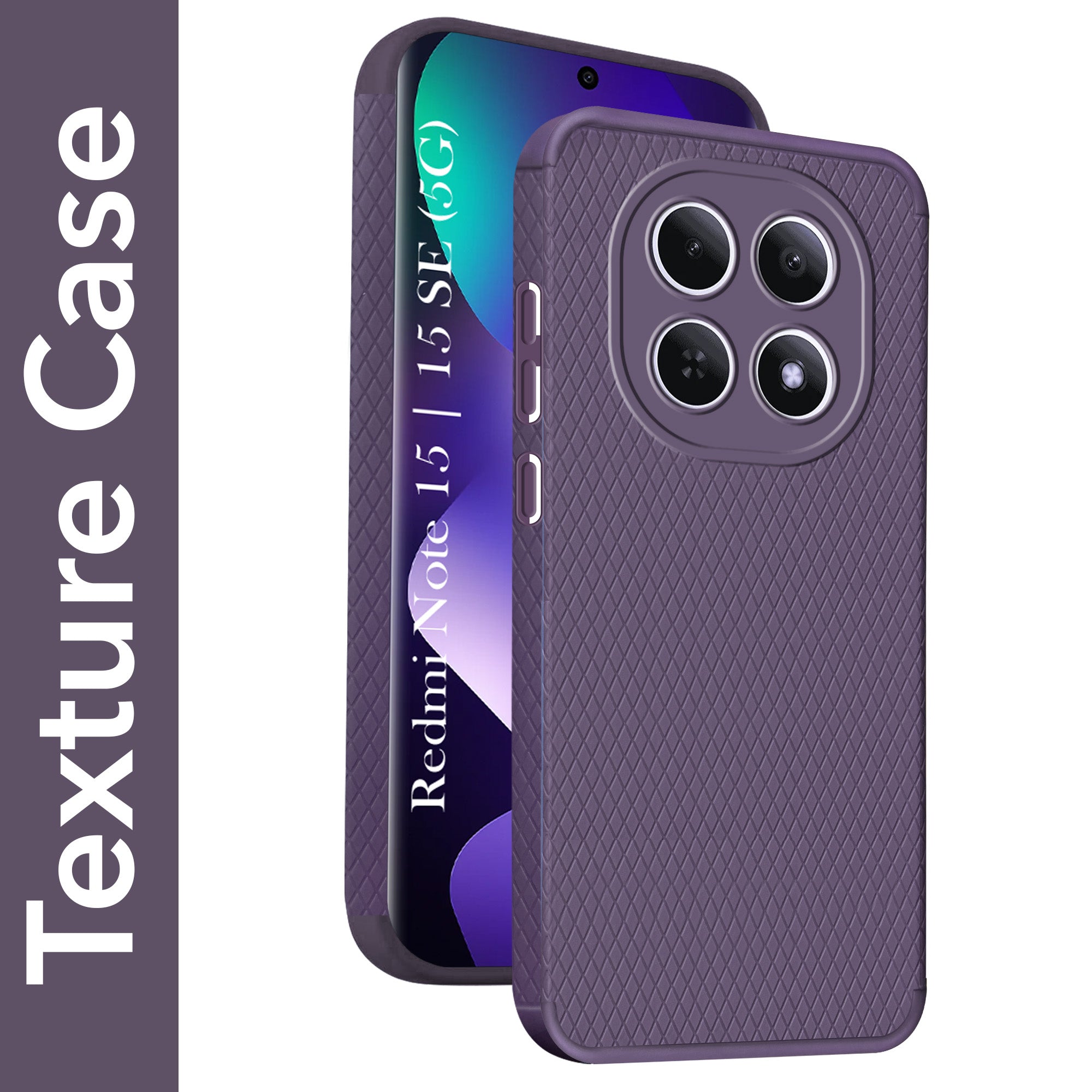 For Redmi note 15 | Redmi note 15 SE (5G) Back Cover Case Liquid Silicone (Camera Protection | Side Grip Texture | Soft and Flexible)