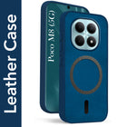 For Poco M8 5G Back Cover Case Leather Finish (MagSafe Compatible Wireless Charging | Soft Touch | Camera Bump Protection)