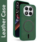 For Xiaomi Poco X7 Back Cover Case Leather Finish (MagSafe Compatible Wireless Charging | Soft Touch | Camera Bump Protection)