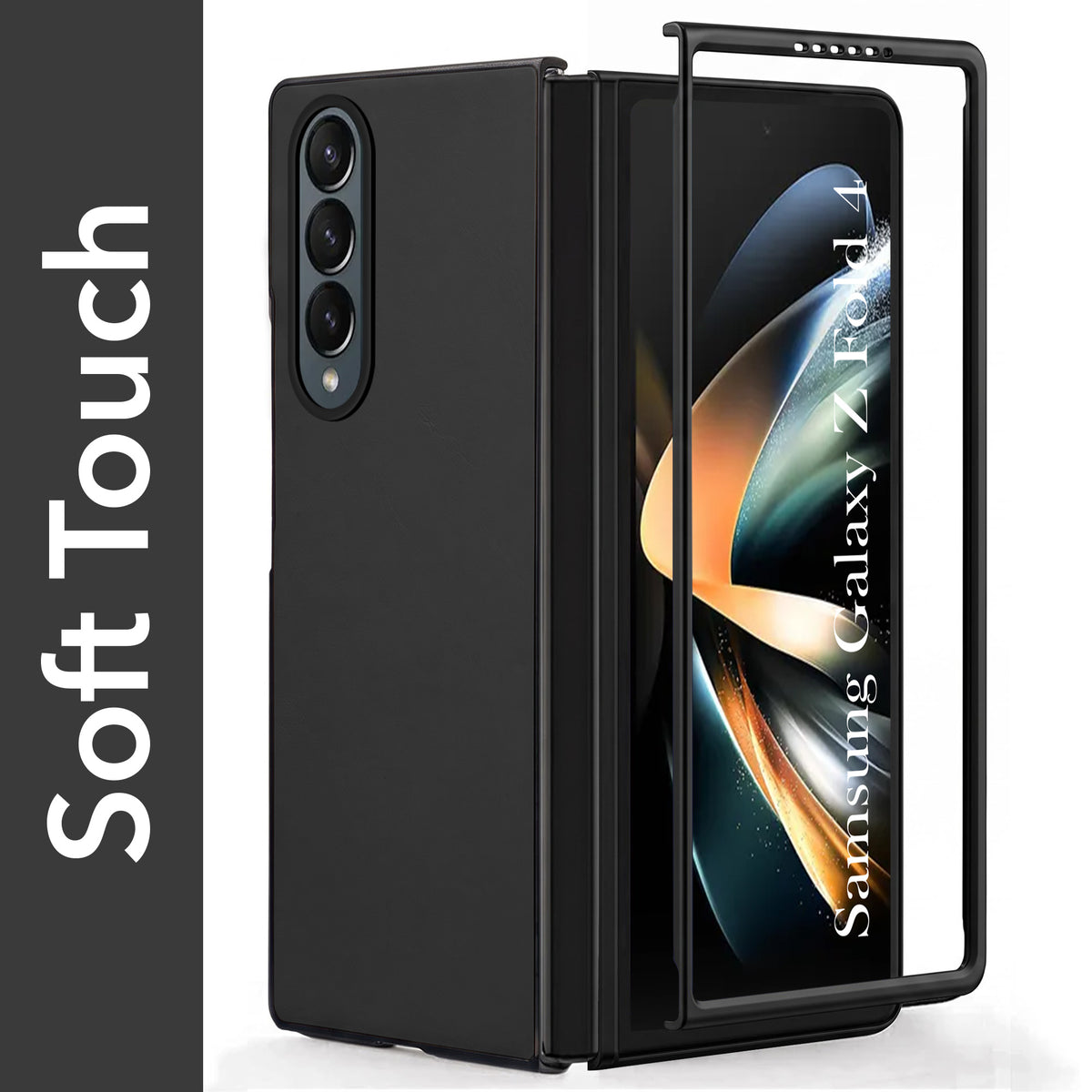 For Samsung Galaxy Z Fold 4 5G Premium Cover Case (Soft Leather Touch | Interior Protective Cloth | Slim 360* Protection)