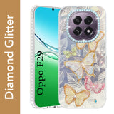 For Oppo F29 Back Cover Case (Luxury Floral Glitter Cute Butterfly | Diamond Studded Camera Bump | Girls & Women Design)