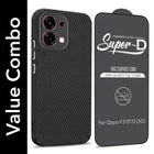 For Oppo F31 5G | Oppo F33 5G Combo with Back Cover and 9H Tempered Glass (Liquid Silicone | Camera Protection | Oleophobic Coating Screen Glass)