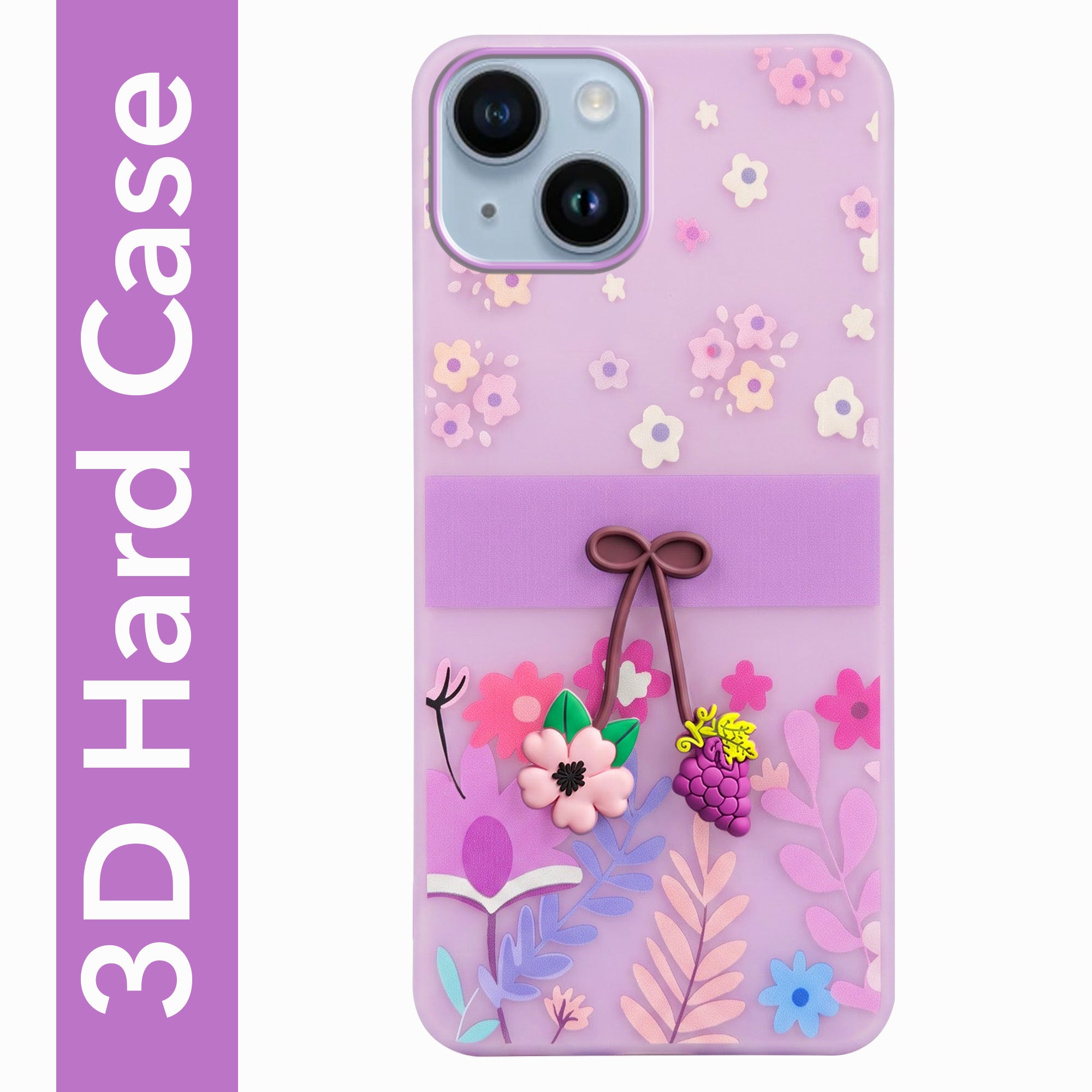 For Apple iPhone 14 Back Cover Case (3D Cute Cartoons | Hard Back Side Soft | Matte Premium Finish | HD Printing)