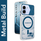 For Oppo K14x 5G Metallic Back Cover Case (Metallic Camera Protection & Buttons | Translucent Milky Shade | Hard Polycarbonate)