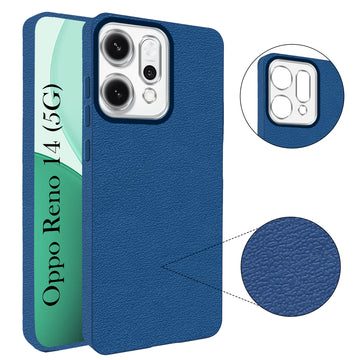 For Oppo Reno14 5G | Oppo Reno 14 5G Back Cover Case (Glass Like Camera Protection | Leather Feel | Minimalist Professional Grip)