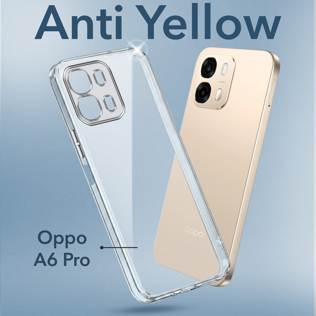 For Oppo A6 Pro Back Cover Case Lifetime Anti-Yellow Clear (Sleek Hard Crystal | Shockproof and Camera Protection)