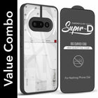 For Nothing Phone 3A Combo with Back Cover and 9H Tempered Glass (Lifetime Anti-Yellow | Crystal Clear Shockproof | Oleophobic Coating Screen Glass)