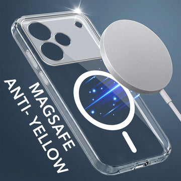 For Realme P4 Back Cover Case Lifetime Anti-Yellow MagSafe Compatible Clear (Sleek Hard Crystal | Shockproof and Camera Protection)
