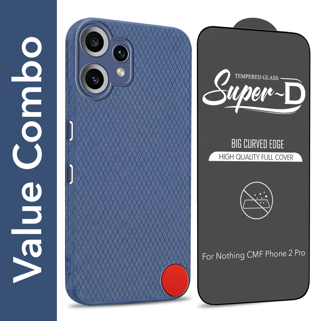 For Nothing CMF Phone 2 Pro Combo with Back Cover and 9H Tempered Glass (Liquid Silicone | Camera Protection | Oleophobic Coating Screen Glass)