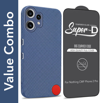 For Nothing CMF Phone 2 Pro Combo with Back Cover and 9H Tempered Glass (Liquid Silicone | Camera Protection | Oleophobic Coating Screen Glass)