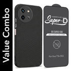 For Vivo T3X 5G Combo with Back Cover and 9H Tempered Glass (Liquid Silicone | Camera Protection | Oleophobic Coating Screen Glass)