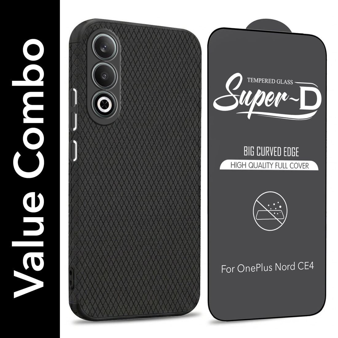 For Oneplus Nord CE 4 Combo with Back Cover and 9H Tempered Glass (Liquid Silicone | Camera Protection | Oleophobic Coating Screen Glass)