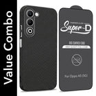 For Oppo A5 5G Combo with Back Cover and 9H Tempered Glass (Liquid Silicone | Camera Protection | Oleophobic Coating Screen Glass)