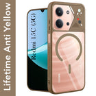 For Redmi 15C Back Cover Case Lifetime Anti-Yellow Clear (Camera Protection | Side Grip | Wireless MagSafe Compatible)