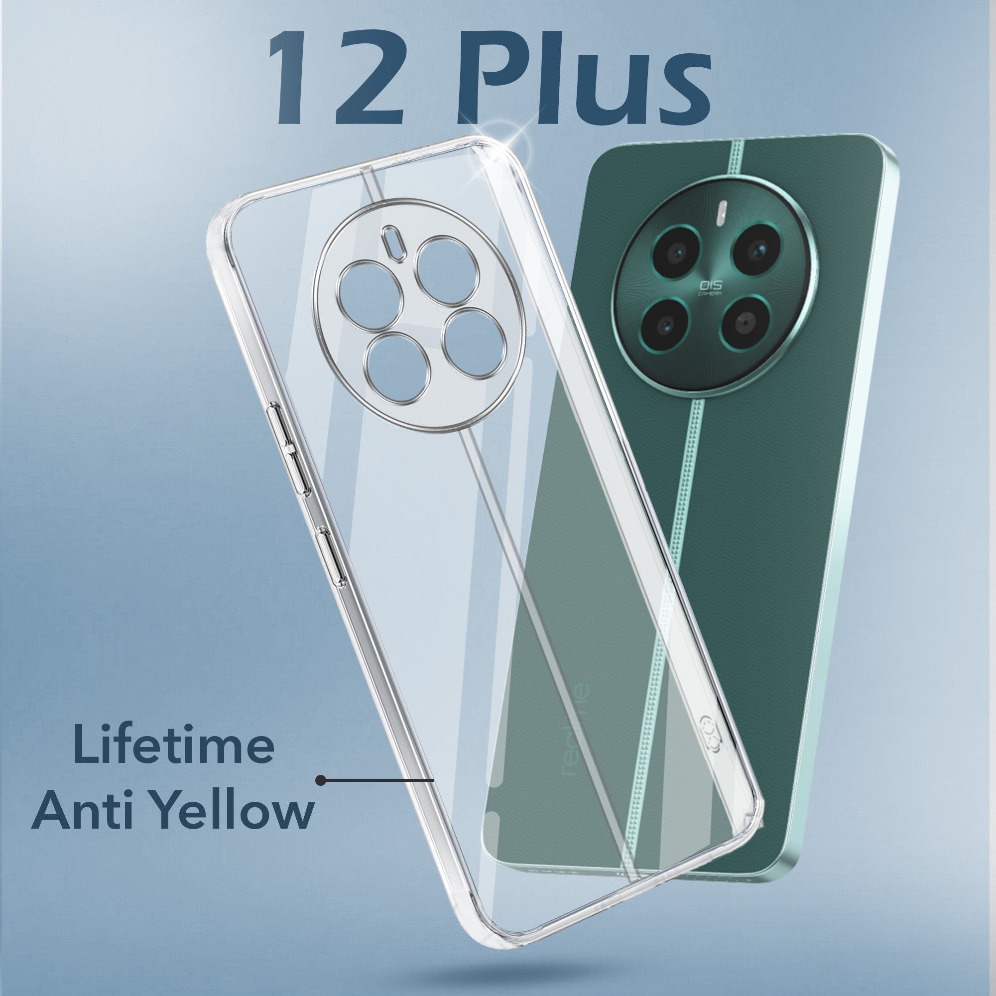 For Realme 12 Plus Back Cover Case (Hard Anti Yellow Clear Case | Drop & Camera Protection | Shockproof Polycarbonate)