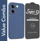 For Poco X8 Pro 5G Combo with Back Cover and 9H Tempered Glass (Liquid Silicone | Camera Protection | Oleophobic Coating Screen Glass)