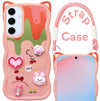 For Samsung Galaxy S24 FE Back Case Cover Strap (3D embossed Figures | Strap Holder | 360* Soft Cushion with Camera Bump)