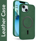 For Apple iPhone 13 Back Cover Case (Sleek Leather Finish | MagSafe Compatible Wireless Charging | Camera Bump Protection)