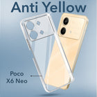 For Poco X6 Neo 5G Back Cover Case Lifetime Anti-Yellow Clear (Sleek Hard Crystal | Shockproof and Camera Protection)