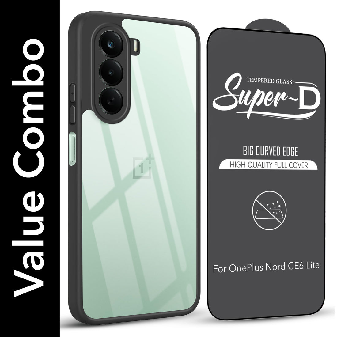 Fore OnePlus Nord CE 6 Lite Combo (Textured Grip Design | Micro-Fiber Cloth Inside | Oleophobic Coating Screen Glass)