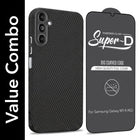 For Samsung Galaxy M14 4G Combo with Back Cover and 9H Tempered Glass (Liquid Silicone | Camera Protection | Oleophobic Coating Screen Glass)