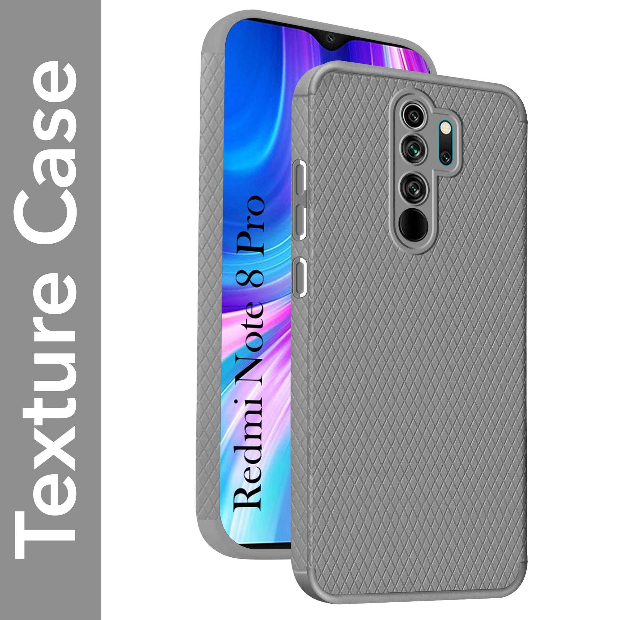 For Xiaomi Mi Redmi Note 8 Pro Back Cover Case (Liquid Silicone | Side Grip | Camera Protection)