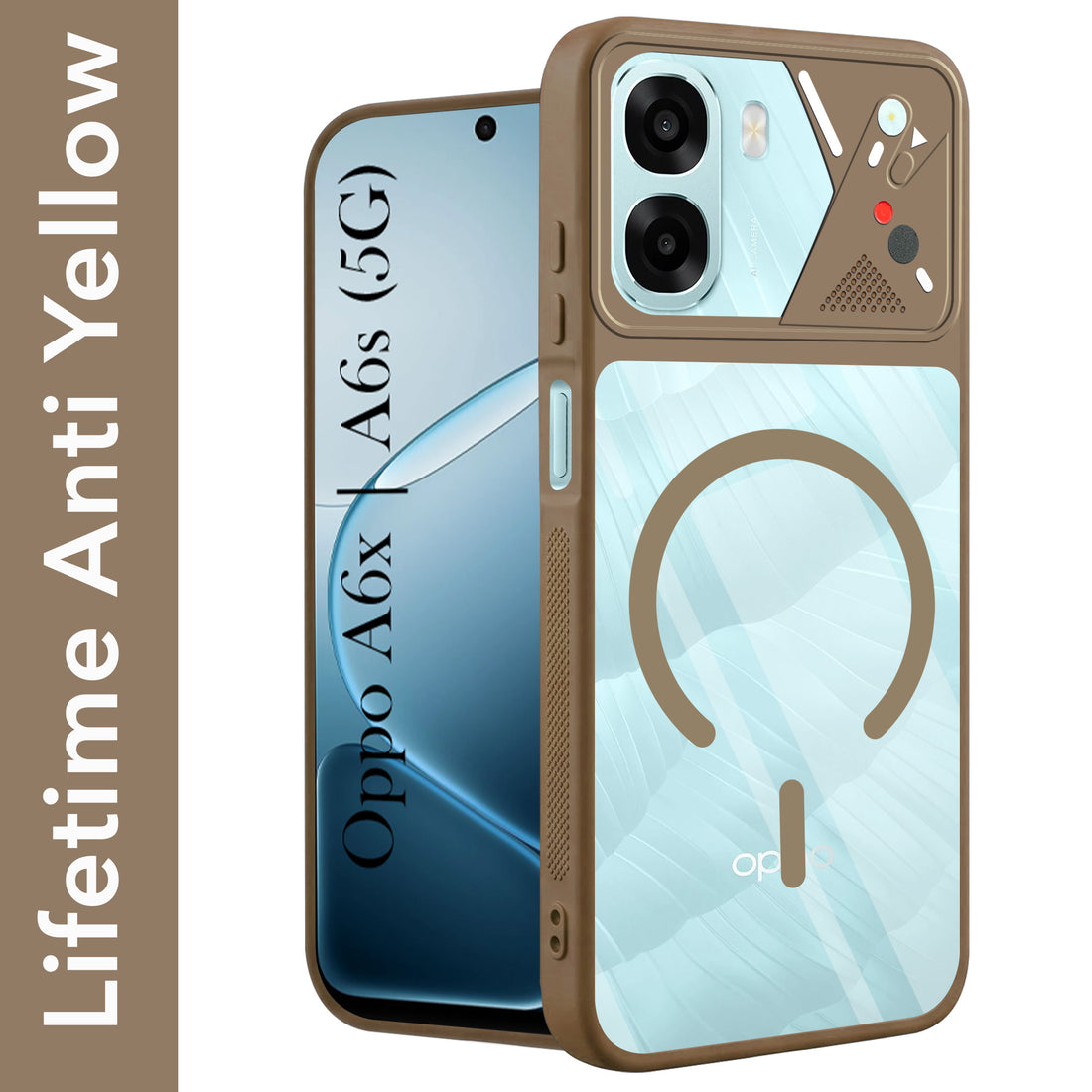 For Oppo A6X | Oppo A6S Back Cover Case Lifetime Anti-Yellow Clear (Camera Protection | Side Grip | Wireless MagSafe Compatible)