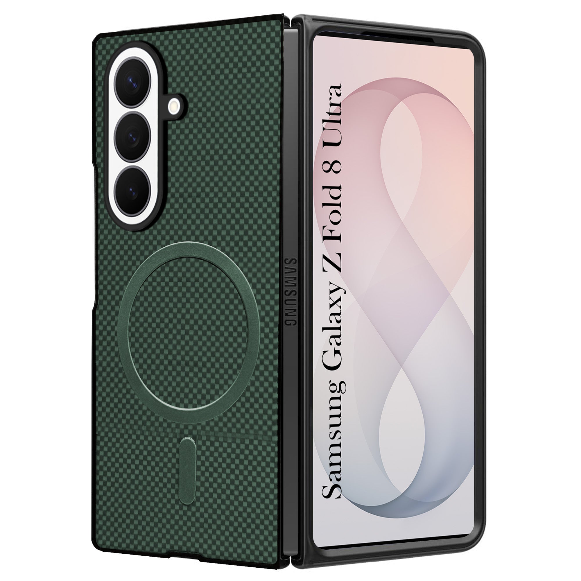 For Samsung Galaxy Z Fold 8 Ultra Back Case Cover (MagSafe Wireless Charging Compatible | Hexa Leather Finish | Inside Microfiber Cloth)