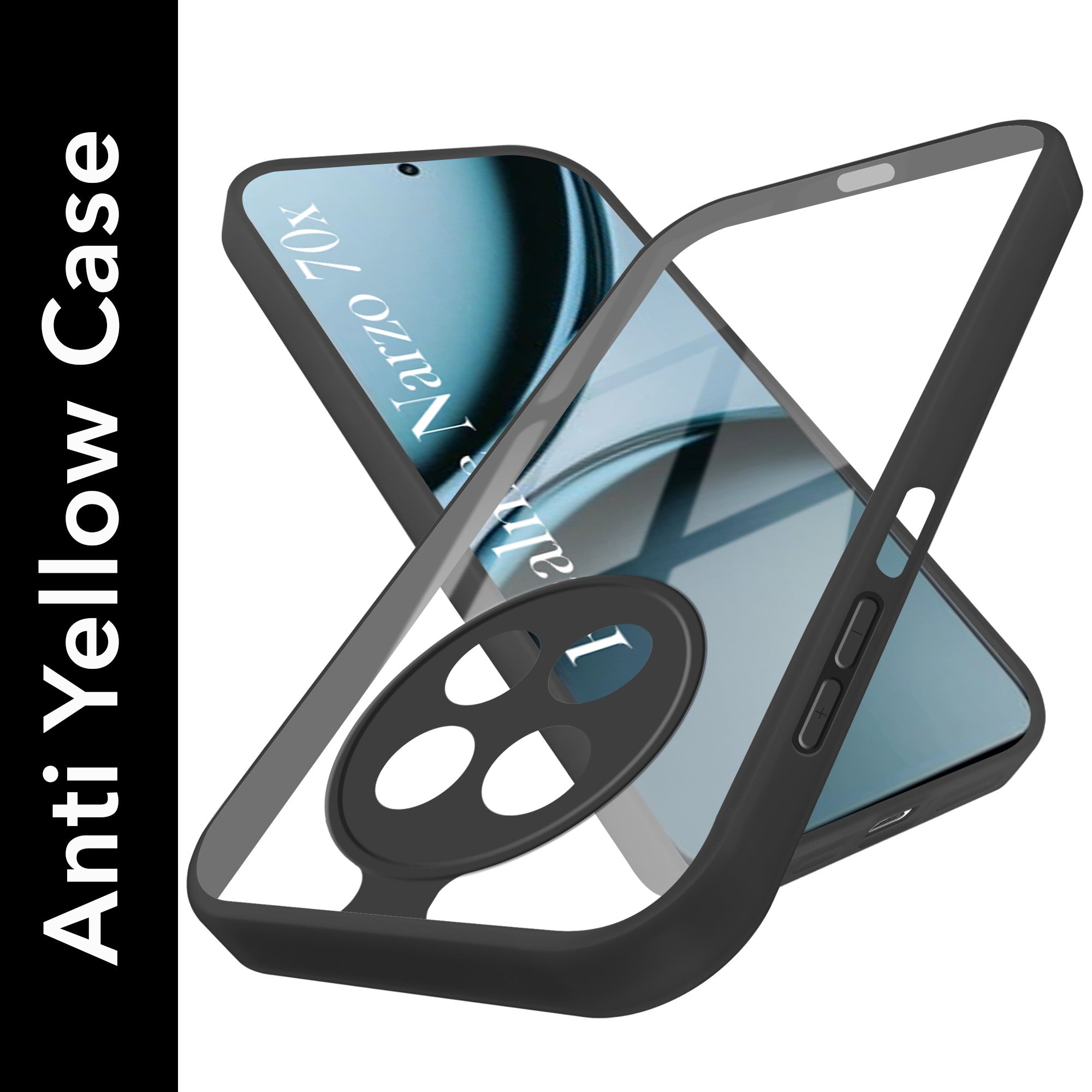 For Realme Narzo 70x 5G Ultra-Hybrid Back Cover Case (Lifetime Anti Yellow | Anti Scratch | Crystal Clear Shockproof)