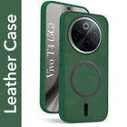 For Vivo T4 Back Cover Case Leather Finish (MagSafe Compatible Wireless Charging | Soft Touch | Camera Bump Protection)