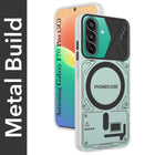 For Samsung Galaxy F70 Pro 5G Metallic Back Cover Case (Metallic Camera Protection & Buttons | Translucent Milky Shade | Hard Polycarbonate)