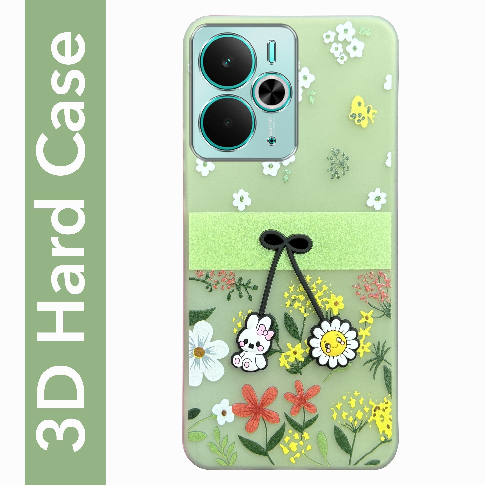 For Realme 14T Back Cover Case (3D Cute Cartoons | Hard Back Side Soft | Matte Premium Finish | HD Printing)