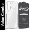 For Samsung Galaxy A57 5G Combo with Back Cover and 9H Tempered Glass (Lifetime Anti-Yellow | Sleek Hard Crystal | Oleophobic Coating Screen Glass)