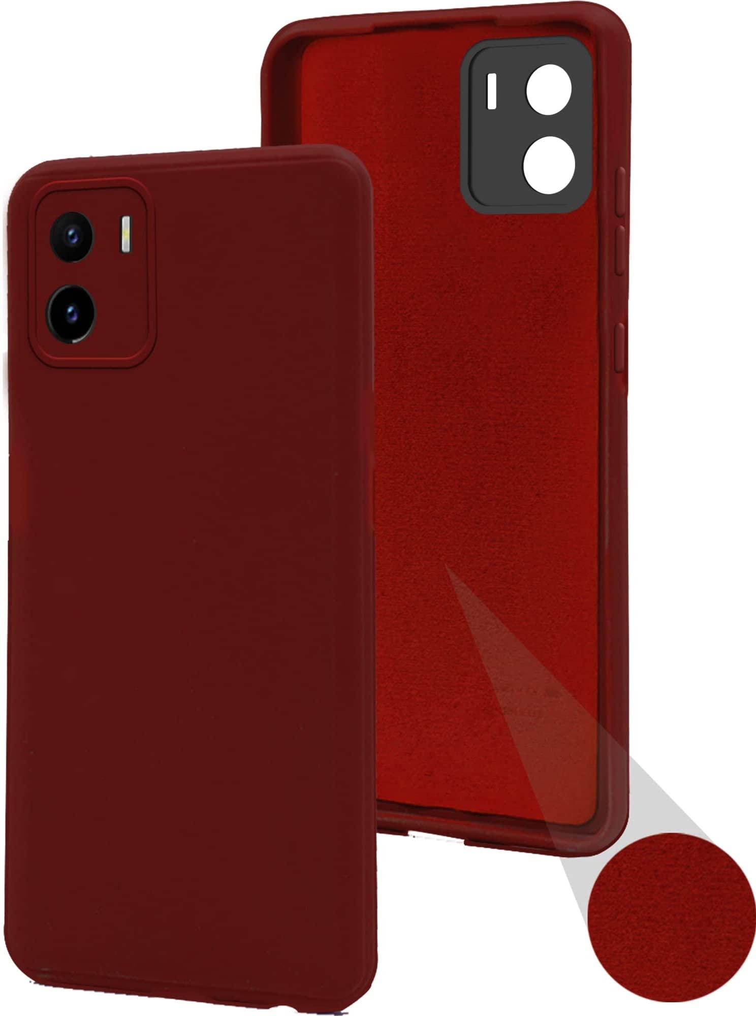 For Vivo Y15s (2021) | Y15A 2021 Back Cover Case ( Matte Finish Silicone with Inside Fiber cloth)