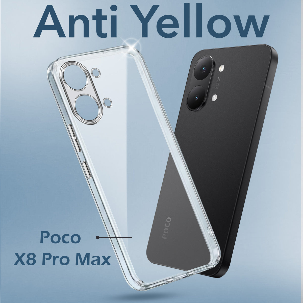 For Poco X8 Pro Max 5G Back Cover Case Lifetime Anti-Yellow Clear (Sleek Hard Crystal | Shockproof and Camera Protection)