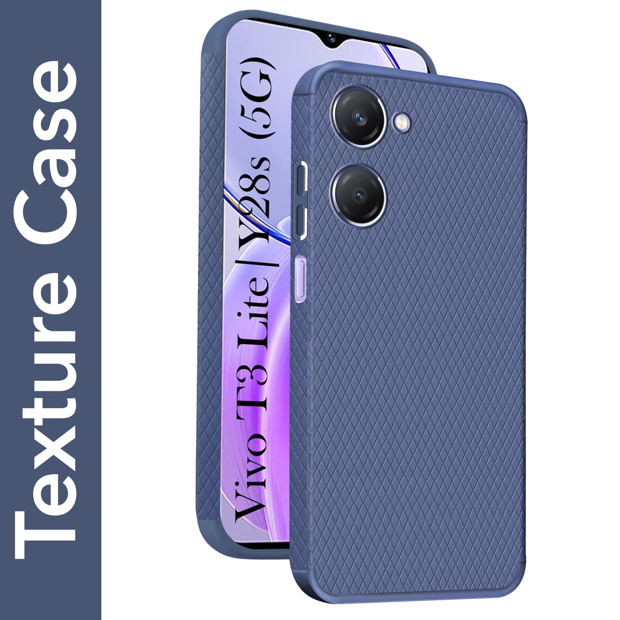 For Vivo Y28s 5G | Vivo T3 Lite 5G Back Cover Case(Liquid Silicone | Side Grip | Camera Protection)