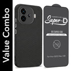 For Vivo iQOO Neo 10R Combo with Back Cover and 9H Tempered Glass (Liquid Silicone | Camera Protection | Oleophobic Coating Screen Glass)