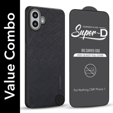 For Nothing CMF Phone 1 Combo (Textured Grip Design | Micro-Fiber Cloth Inside | Oleophobic Coating Screen Glass)