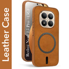 For Xiaomi Redmi Note 15 Pro Plus 5G Back Cover Case Leather Finish (MagSafe Compatible Wireless Charging | Soft Touch | Camera Bump Protection)