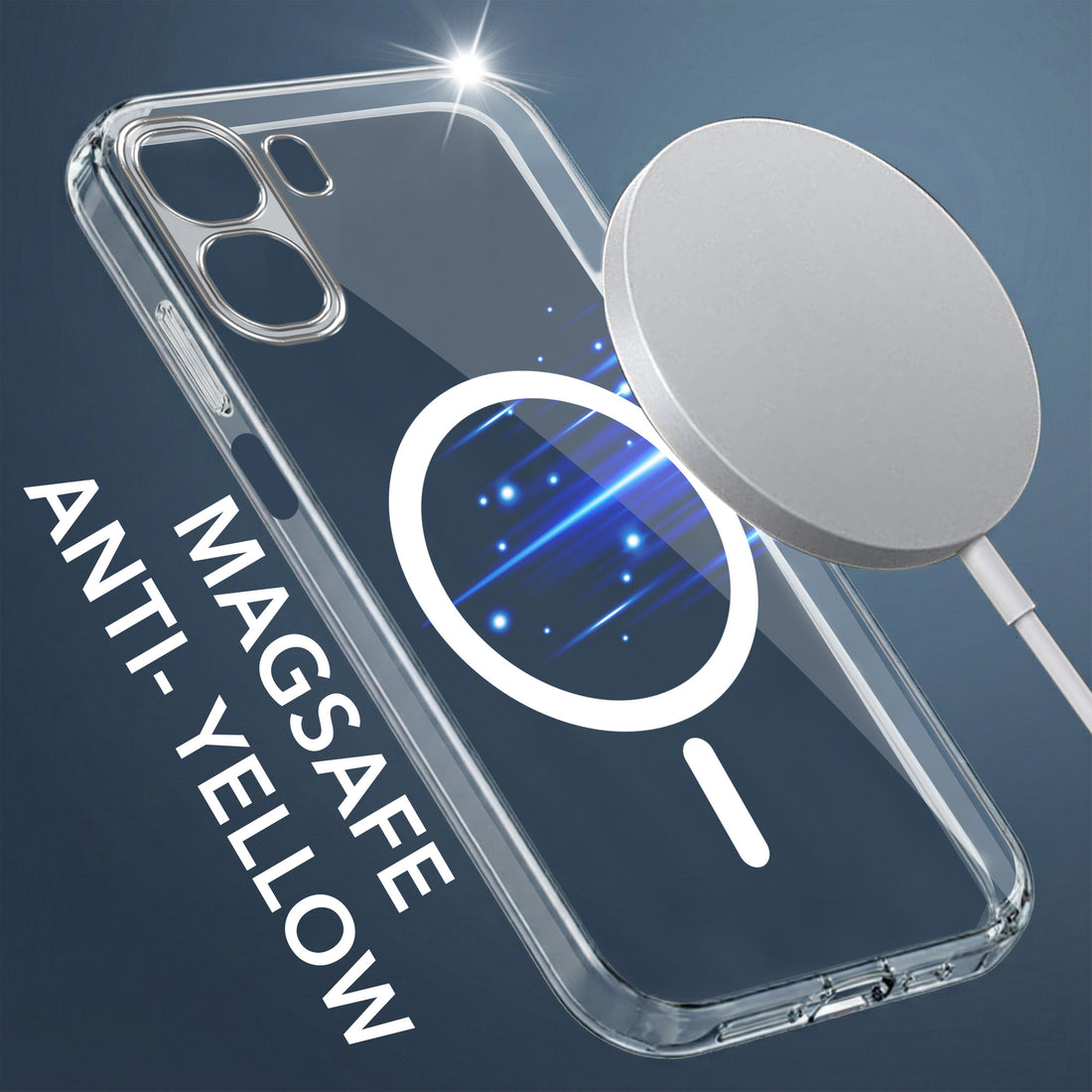 For Oppo A6X | Oppo A6S Back Cover Case (Built-in Stand | Lifetime Anti Yellow | Kickstand Shockproof | Camera Protection | MagSafe Compatible)