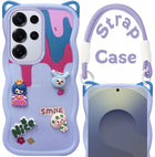 For Samsung Galaxy S25 Ultra Back Case Cover Strap (3D embossed Figures | Strap Holder | 360* Soft Cushion with Camera Bump)