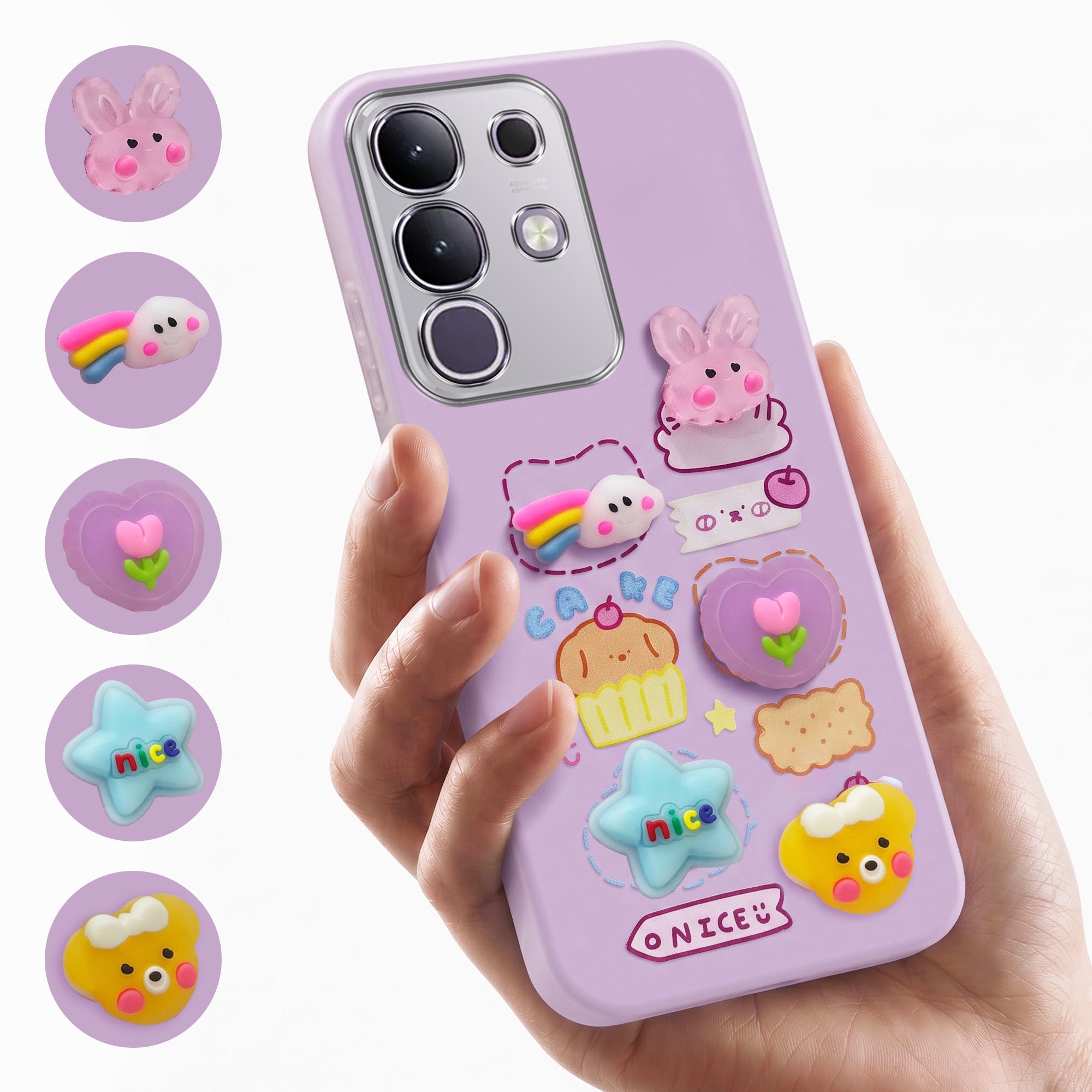 For Vivo T4x | Vivo Y31 Pro Back Cover Case (Cute 3D cartoon charms design | Slim Aesthetic Case for Girls | Camera Protection | Hard Unbreakable)