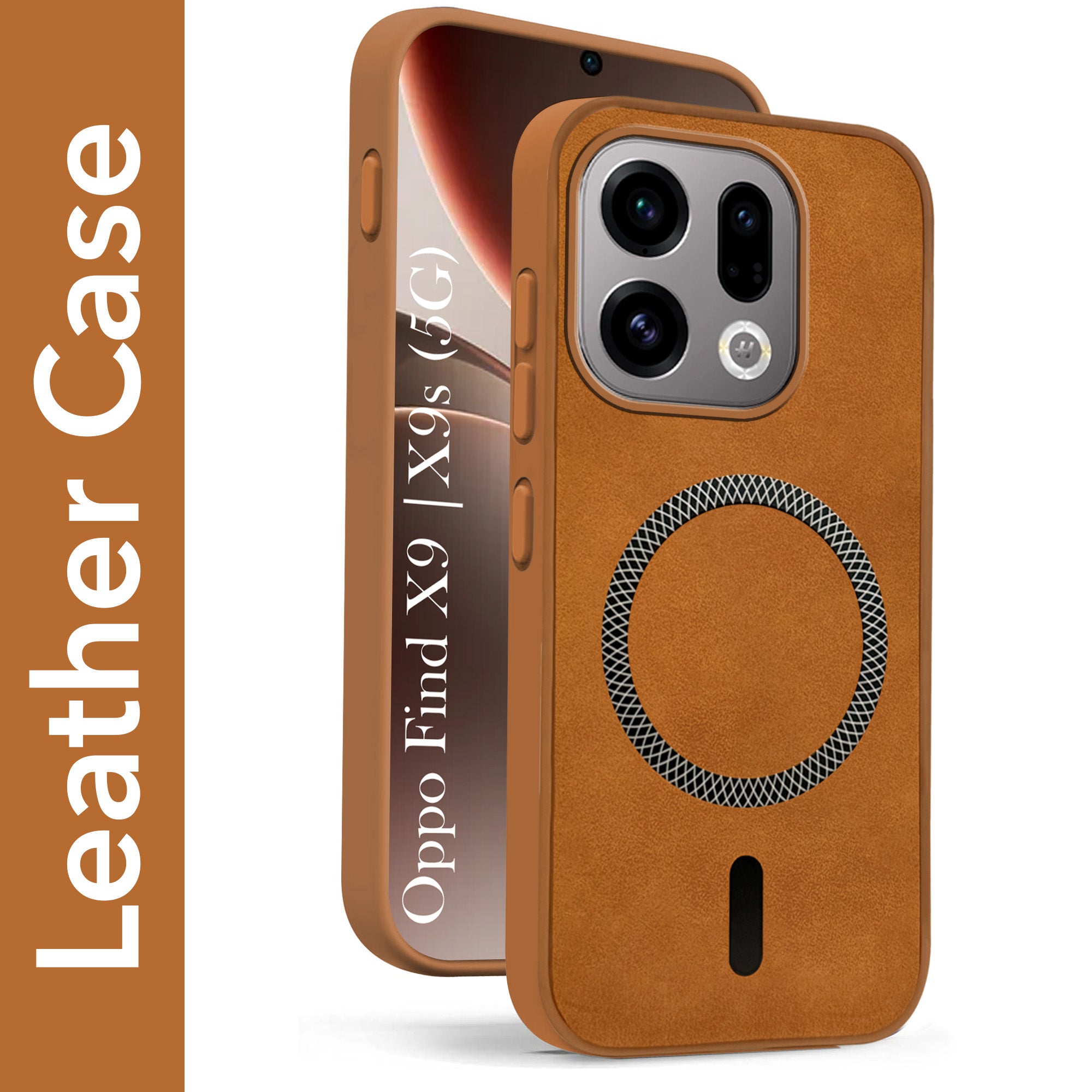 For Oppo Find X9 | Oppo Find X9s Back Cover Case Leather Finish (MagSafe Compatible Wireless Charging | Soft Touch | Camera Bump Protection)