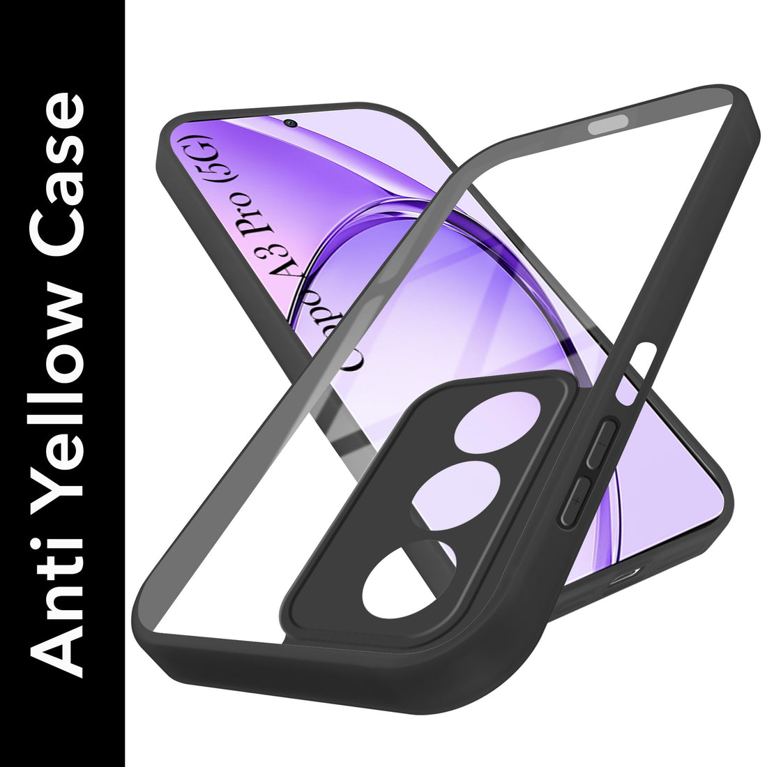 For Oppo A3 Pro 5G Back Cover Case Ultra-Hybrid  (Lifetime Anti Yellow | Anti Scratch | Crystal Clear Shockproof)
