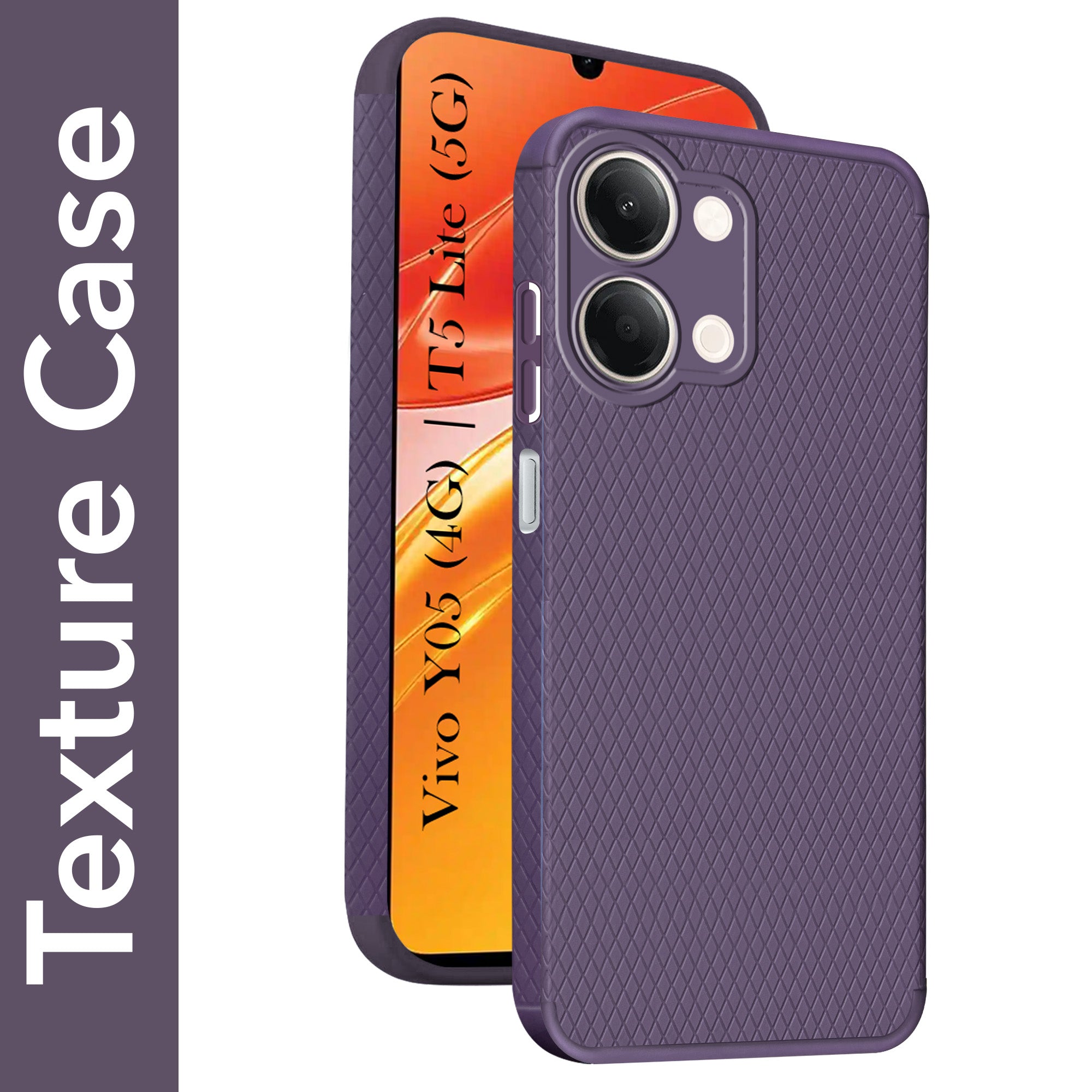 For Vivo Y05 (4G) | Vivo T5 Lite (5G) Back Cover Case Liquid Silicone (Camera Protection | Side Grip Texture | Soft and Flexible)