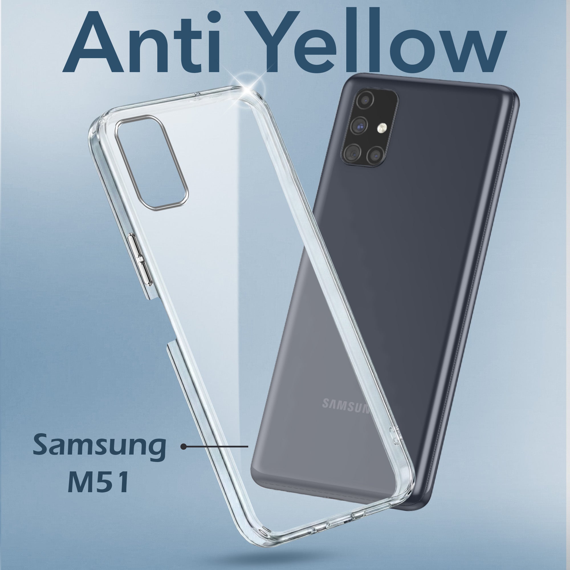 For Samsung Galaxy M51 Back Cover Case (Hard Anti Yellow Clear Case | Drop & Camera Protection | Shockproof Polycarbonate)
